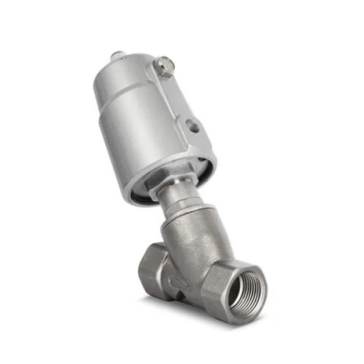VÁLVULA NEUMÁTICA ASIENTO INCLINADO NPT SS316L C/ACTUADOR ACERO INOX