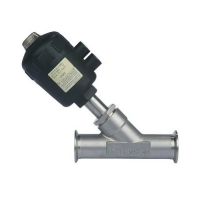 VÁLVULA NEUMÁTICA ASIENTO INCLINADO SS316L CLAMP C/ACTUADOR PLÁSTICO